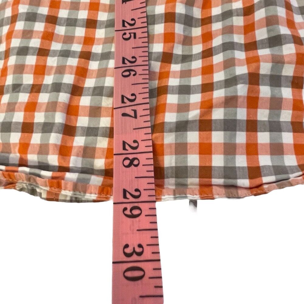 Eddie Bauer Check Shirt Men’s M Short Sleeve Button Down Gray Orange - Picture 16 of 16